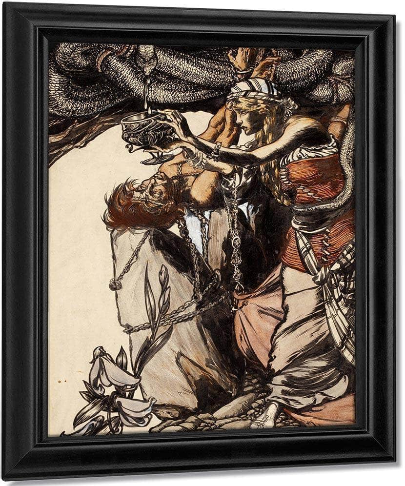 Loki And Sigyn The Land Of Enchantment Book Illustration 1901 By Arthur Rackham Fine Art Print