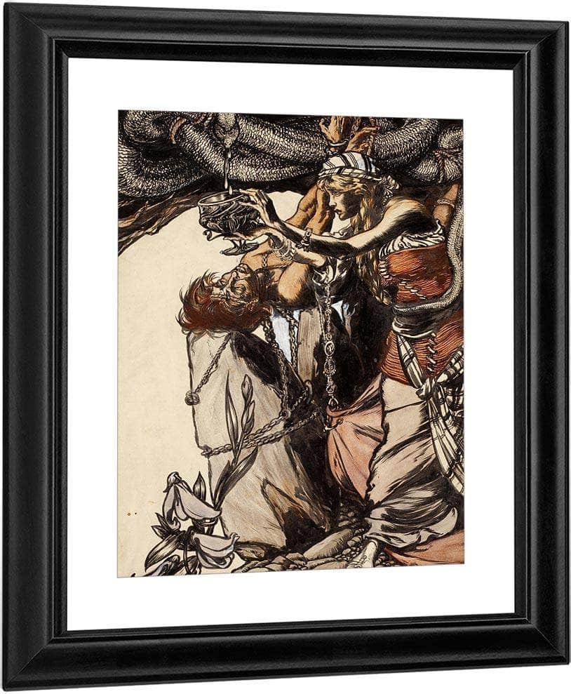 Loki And Sigyn The Land Of Enchantment Book Illustration 1901 By Arthur Rackham Fine Art Print