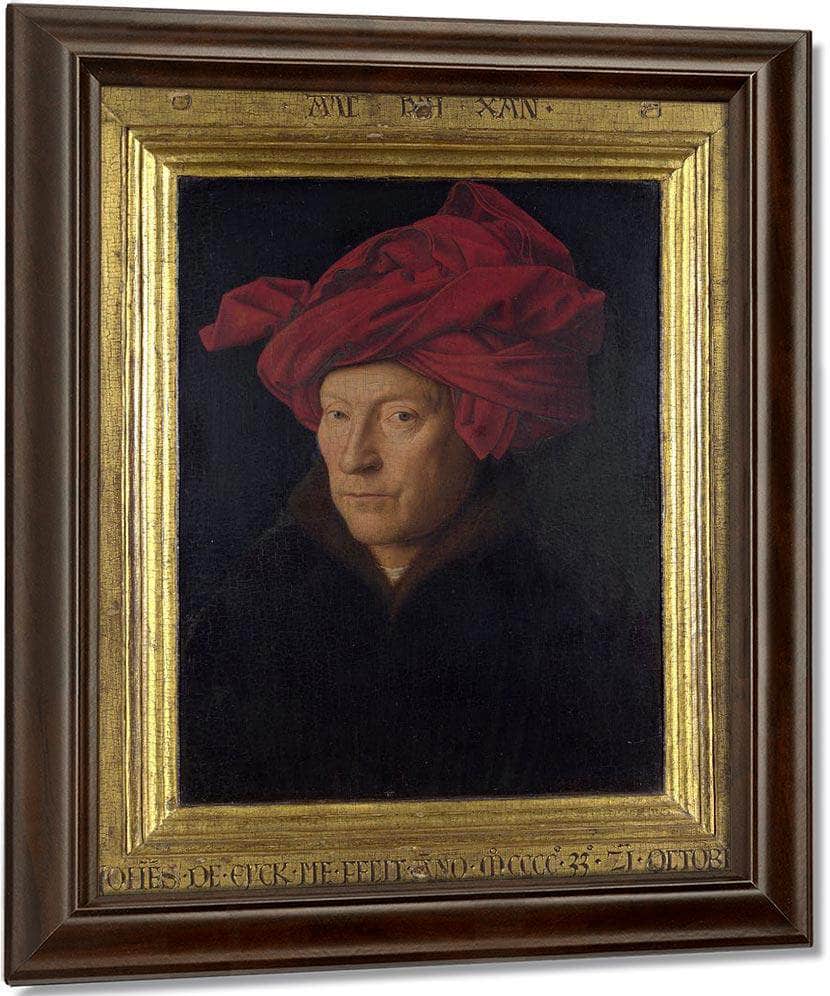 Man In A Red Turban (Formerly Self Portrait) By Jan Van Eyck Fine Art Print