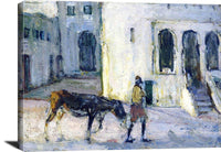 Man Leading A Donkey In Front Of The Palais De Justice Tangier Henry Ossawa Tanner Reproduction Fine Art Print