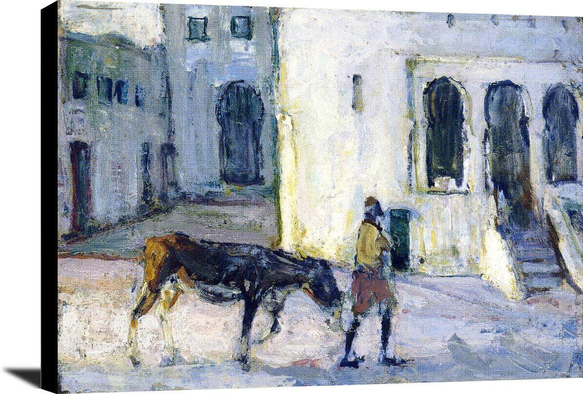 Man Leading A Donkey In Front Of The Palais De Justice Tangier Henry Ossawa Tanner Reproduction Fine Art Print