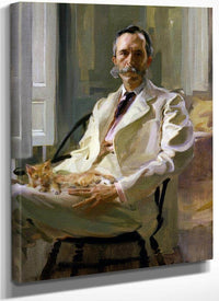 Man With The Cat Portrait Of Henry Sturgis Drinker 1898 By Cecilia Beaux Fine Art Print