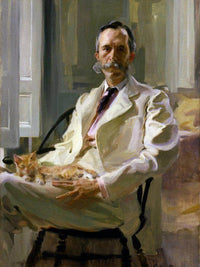 Man With The Cat Portrait Of Henry Sturgis Drinker 1898 By Cecilia Beaux Fine Art Print