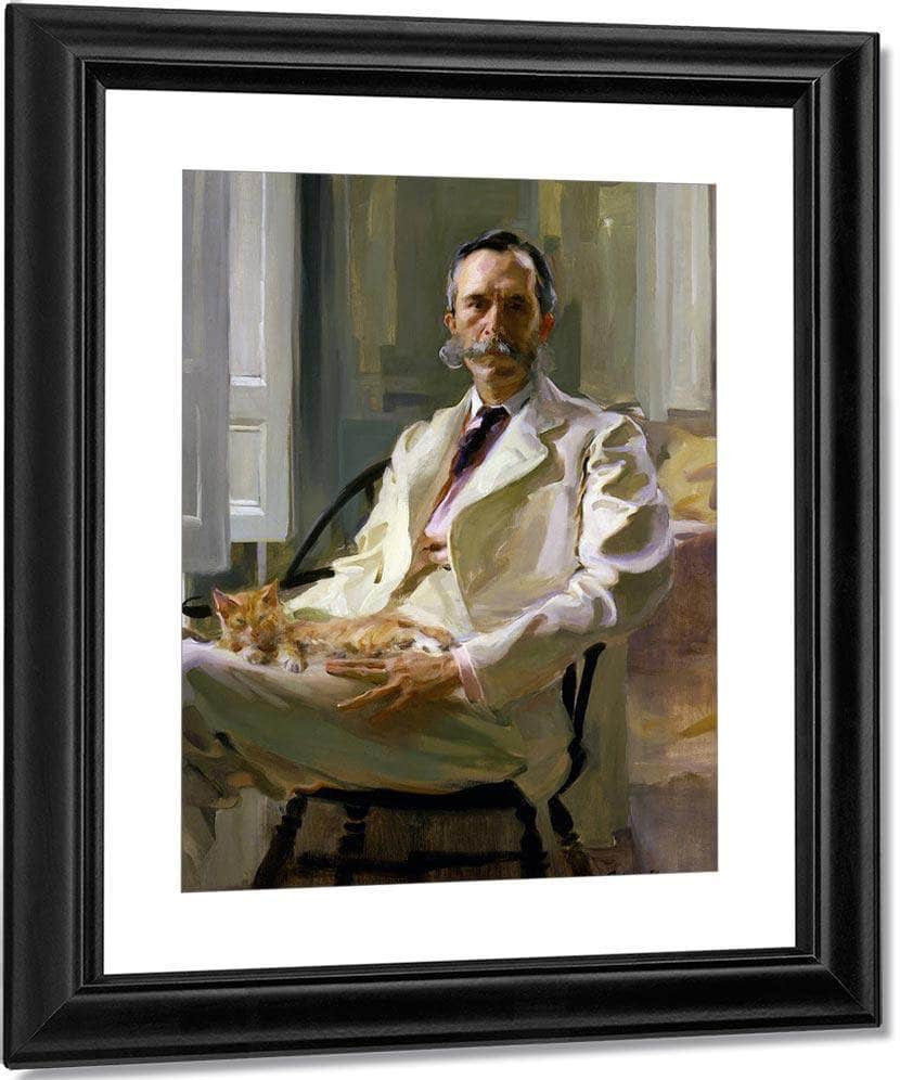 Man With The Cat Portrait Of Henry Sturgis Drinker 1898 By Cecilia Beaux Fine Art Print