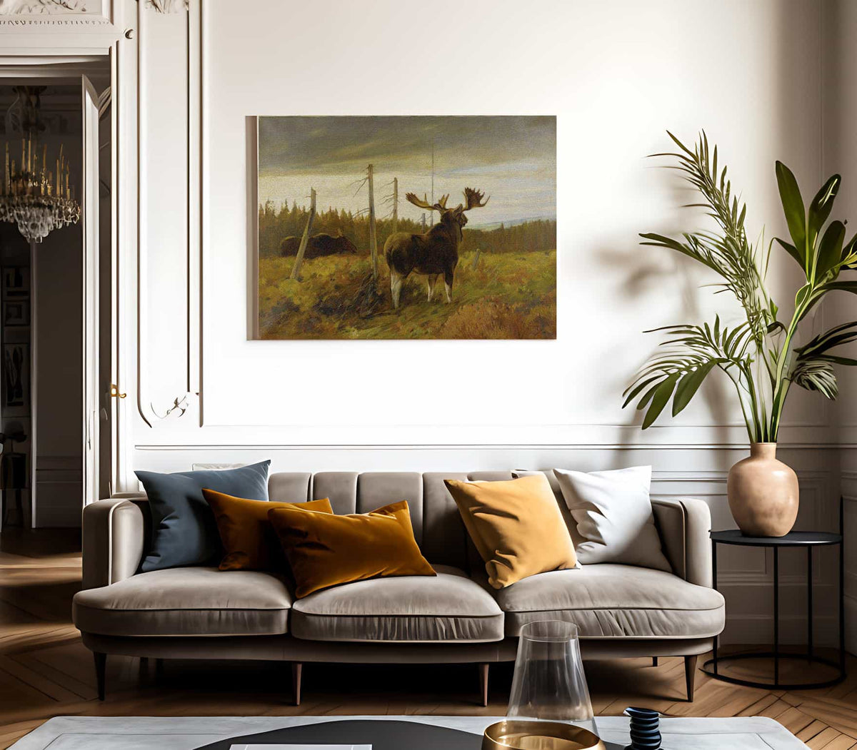 Moose In A Clearing By Carl Rungius Fine Art Print