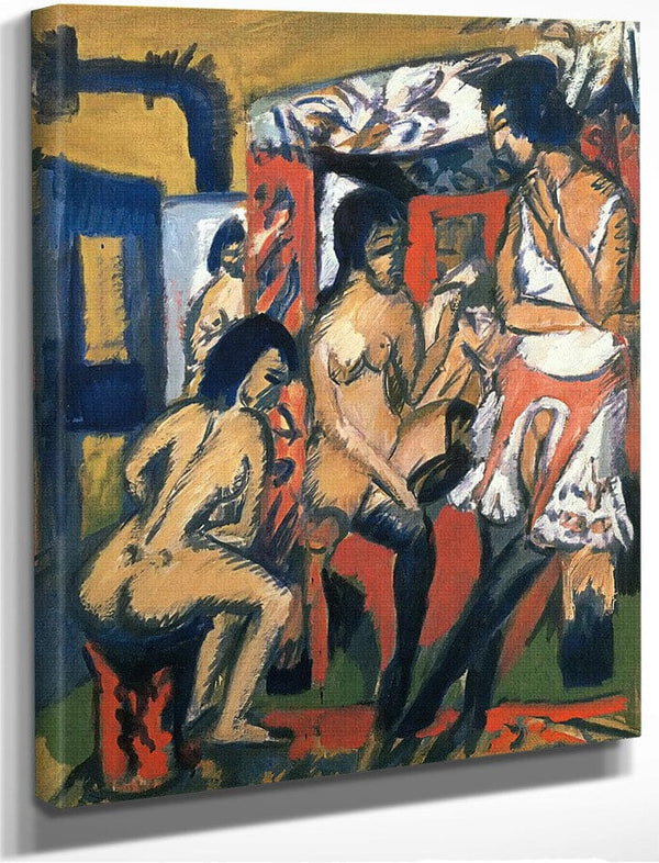 Nude In The Studio (Three Models) By Ernst Ludwig Kirchner Fine Art Print