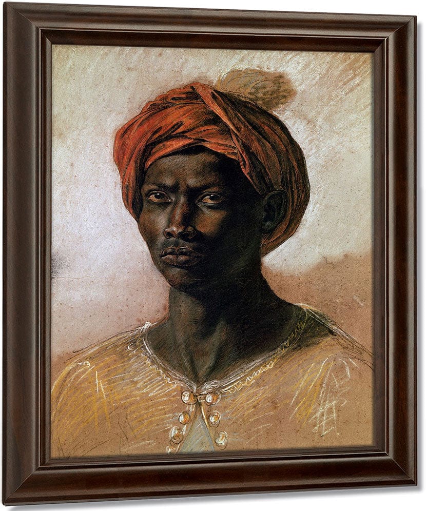 Portrait Of A Turk In A Turban By Ferdinand Victor Eugene Delacroix Fine Art Print