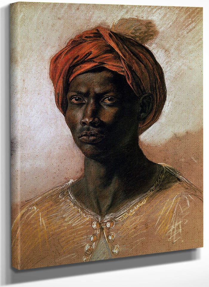 Portrait Of A Turk In A Turban By Ferdinand Victor Eugene Delacroix Fine Art Print