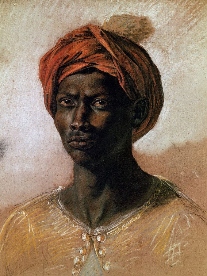 Portrait Of A Turk In A Turban By Ferdinand Victor Eugene Delacroix Fine Art Print