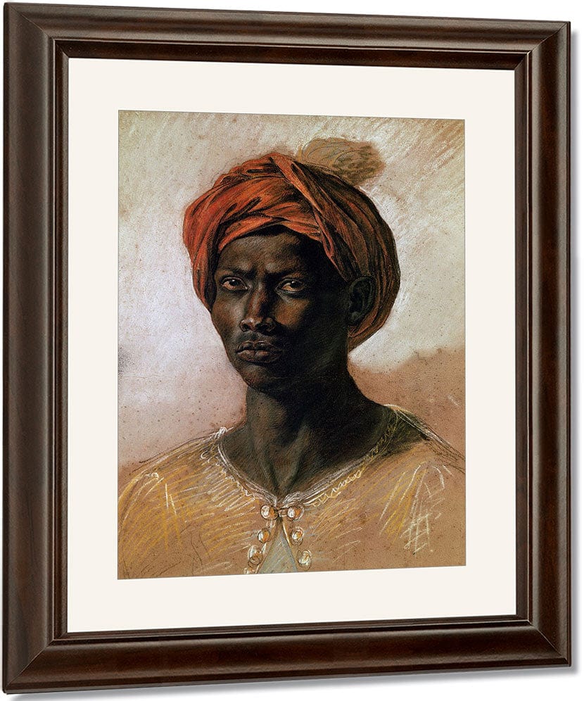 Portrait Of A Turk In A Turban By Ferdinand Victor Eugene Delacroix Fine Art Print