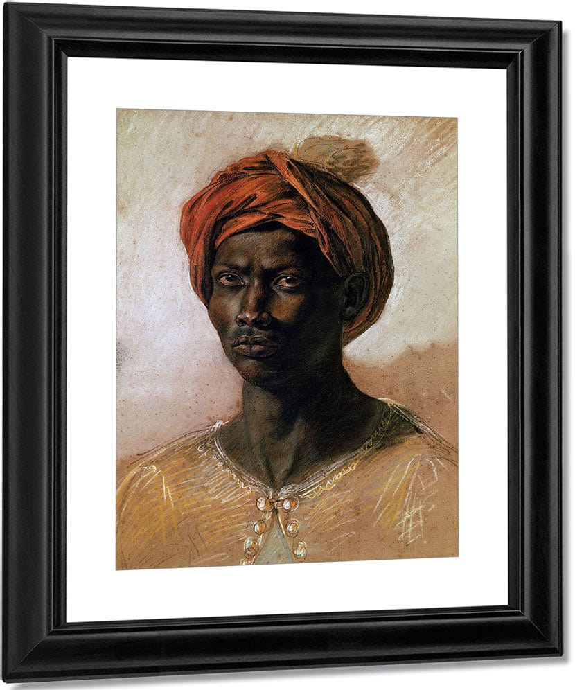 Portrait Of A Turk In A Turban By Ferdinand Victor Eugene Delacroix Fine Art Print