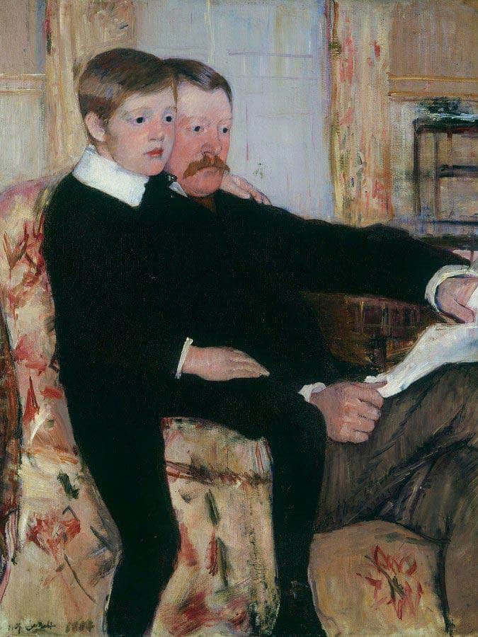 Portrait Of Alexander J. Cassatt And Son Robert Kelso Cassatt By Cassatt Mary Fine Art Print