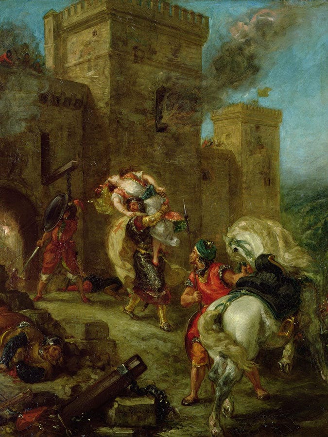 Rebecca Kidnapped By The Templar, Sir Brian De Bois Guilbert By Ferdinand Victor Eugene Delacroix Fine Art Print