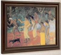 Scene From Tahitian Life By Paul Gauguin Fine Art Print