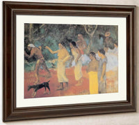 Scene From Tahitian Life By Paul Gauguin Fine Art Print