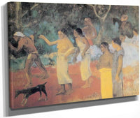 Scene From Tahitian Life By Paul Gauguin Fine Art Print
