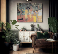 Scene From Tahitian Life By Paul Gauguin Fine Art Print