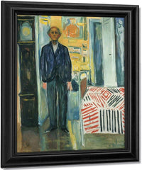 Self Portrait Between Clock And Bed 194042 By Edvard Munch Fine Art Print