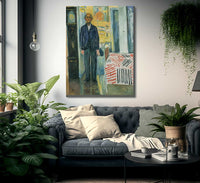 Self Portrait Between Clock And Bed 194042 By Edvard Munch Fine Art Print