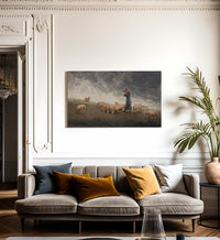 Shepherdess Tending Sheep By Winslow Homer Fine Art Print