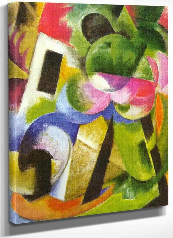 Small Composition Ii (House With Trees) By Franz Marc Fine Art Print