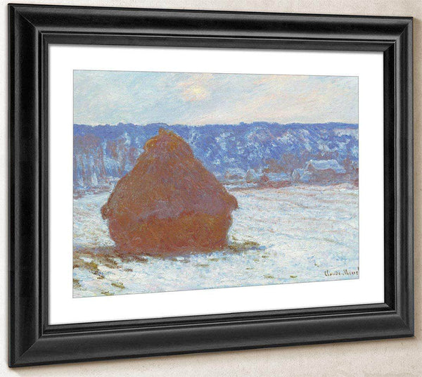 Stack Of Wheat (Snow Effect Overcast Day) By Monet Claude Fine Art Print