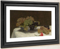 Still Life With Grapes And A Carnation By Henri Fantin Latour Fine Art Print