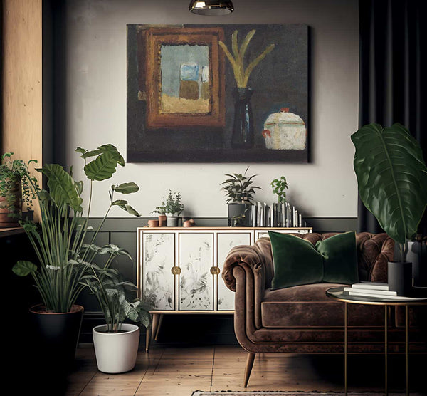 Still Life With Sugar Bowl And Hyacinth In Glass By Paula Modersohn Becker Fine Art Print