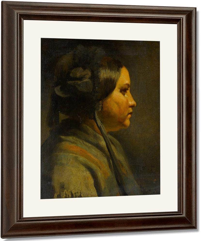 Study Of The Head Of A Young Woman In Profile 1855 By Matthijs Maris Fine Art Print