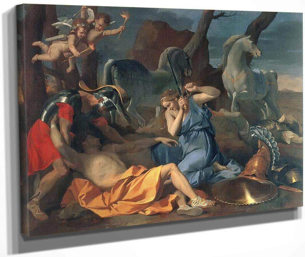 Tancred And Erminia By Nicholas Poussin Fine Art Print