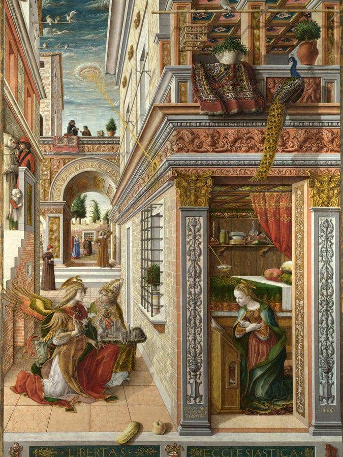 The Annunciation With St Emidius 1486 By Carlo Crivelli Fine Art Print