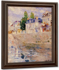 The Quay At Bougival 1883 Oil On Canvas 55X46Cm Nasjonalgalleriet Oslo By Berthe Morisot Fine Art Print