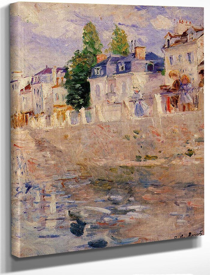 The Quay At Bougival 1883 Oil On Canvas 55X46Cm Nasjonalgalleriet Oslo By Berthe Morisot Fine Art Print