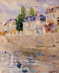 The Quay At Bougival 1883 Oil On Canvas 55X46Cm Nasjonalgalleriet Oslo By Berthe Morisot Fine Art Print