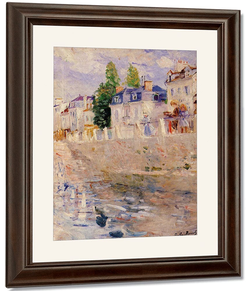 The Quay At Bougival 1883 Oil On Canvas 55X46Cm Nasjonalgalleriet Oslo By Berthe Morisot Fine Art Print