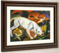 Three Animals Dog Fox And Cat By Franz Marc Fine Art Print
