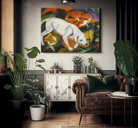 Three Animals Dog Fox And Cat By Franz Marc Fine Art Print