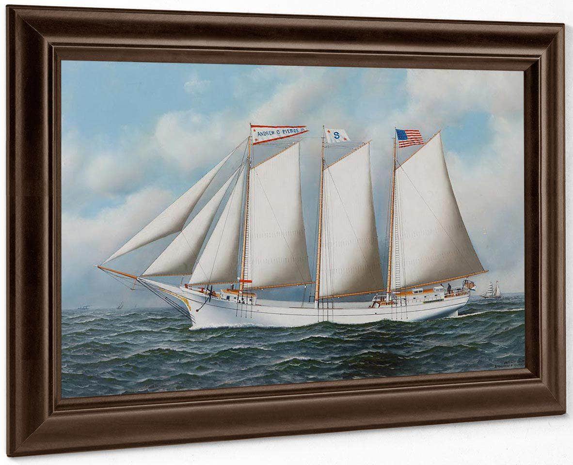 Three Masted Schooner  Andrew C. Pierce  1905 By Antonio Jacobsen Fine Art Print