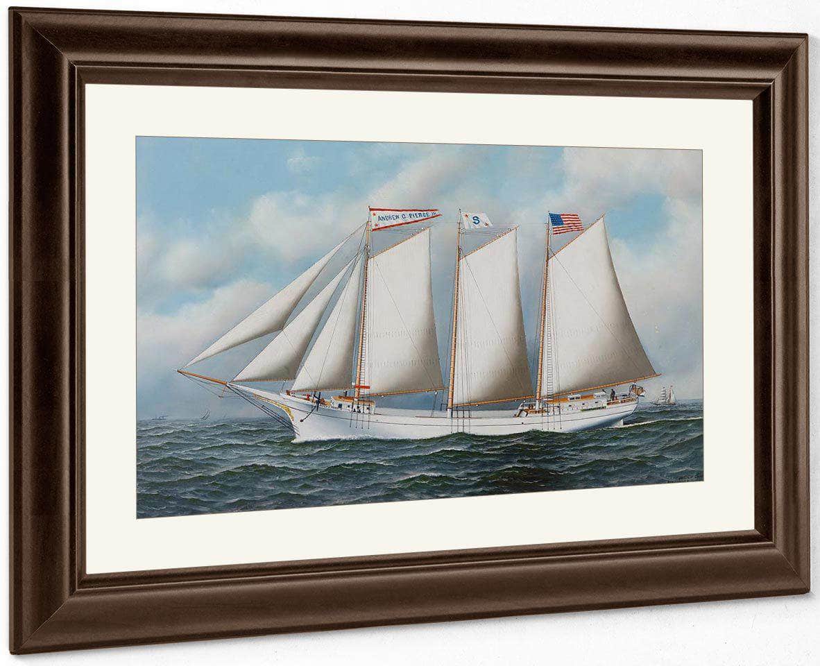 Three Masted Schooner  Andrew C. Pierce  1905 By Antonio Jacobsen Fine Art Print