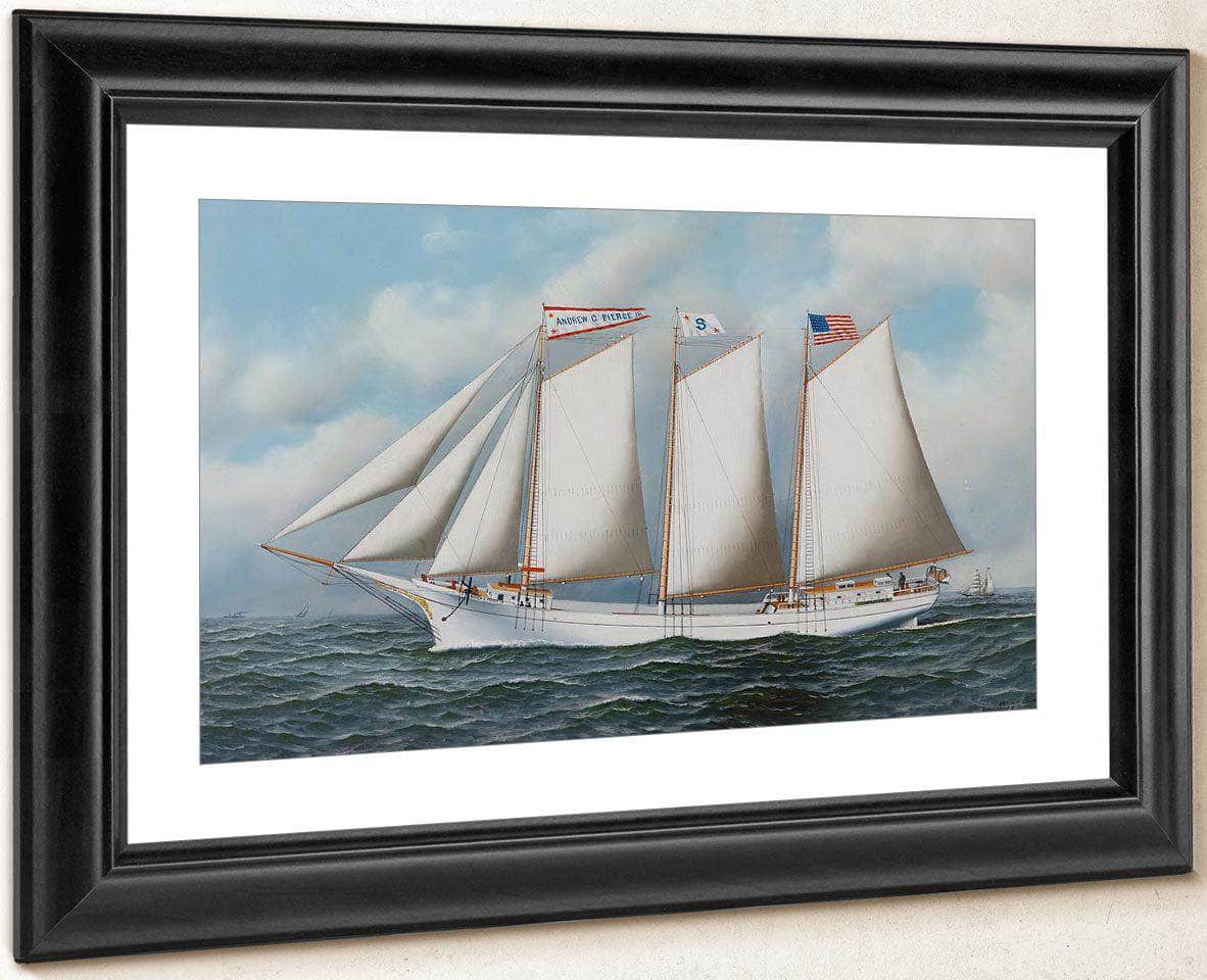 Three Masted Schooner  Andrew C. Pierce  1905 By Antonio Jacobsen Fine Art Print