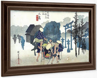 Travellers Passing A Shrine In The Mist By Hiroshige Fine Art Print