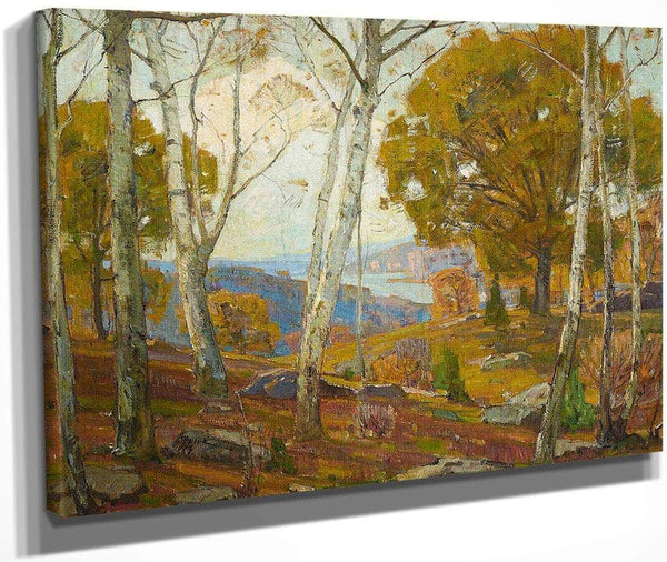 View To The Inlet Through The Trees By William Wendt Fine Art Print