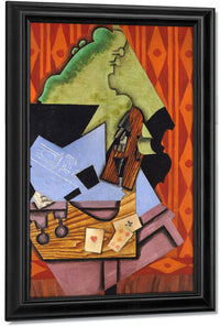 Violin And Playing Cards On A Table By Juan Gris Fine Art Print