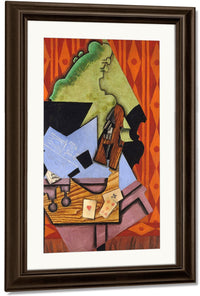 Violin And Playing Cards On A Table By Juan Gris Fine Art Print