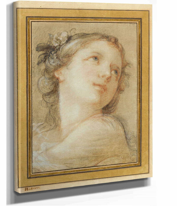 Head Of A Bacchante by Charles Joseph Natoire