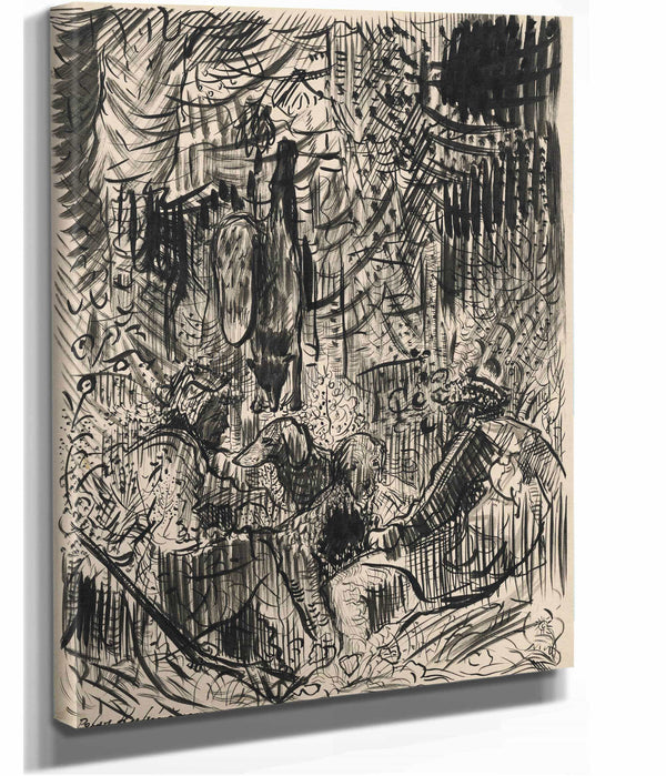 Huntsmen With Hunted Fox   by Arnold Peter Weisz Kubincan