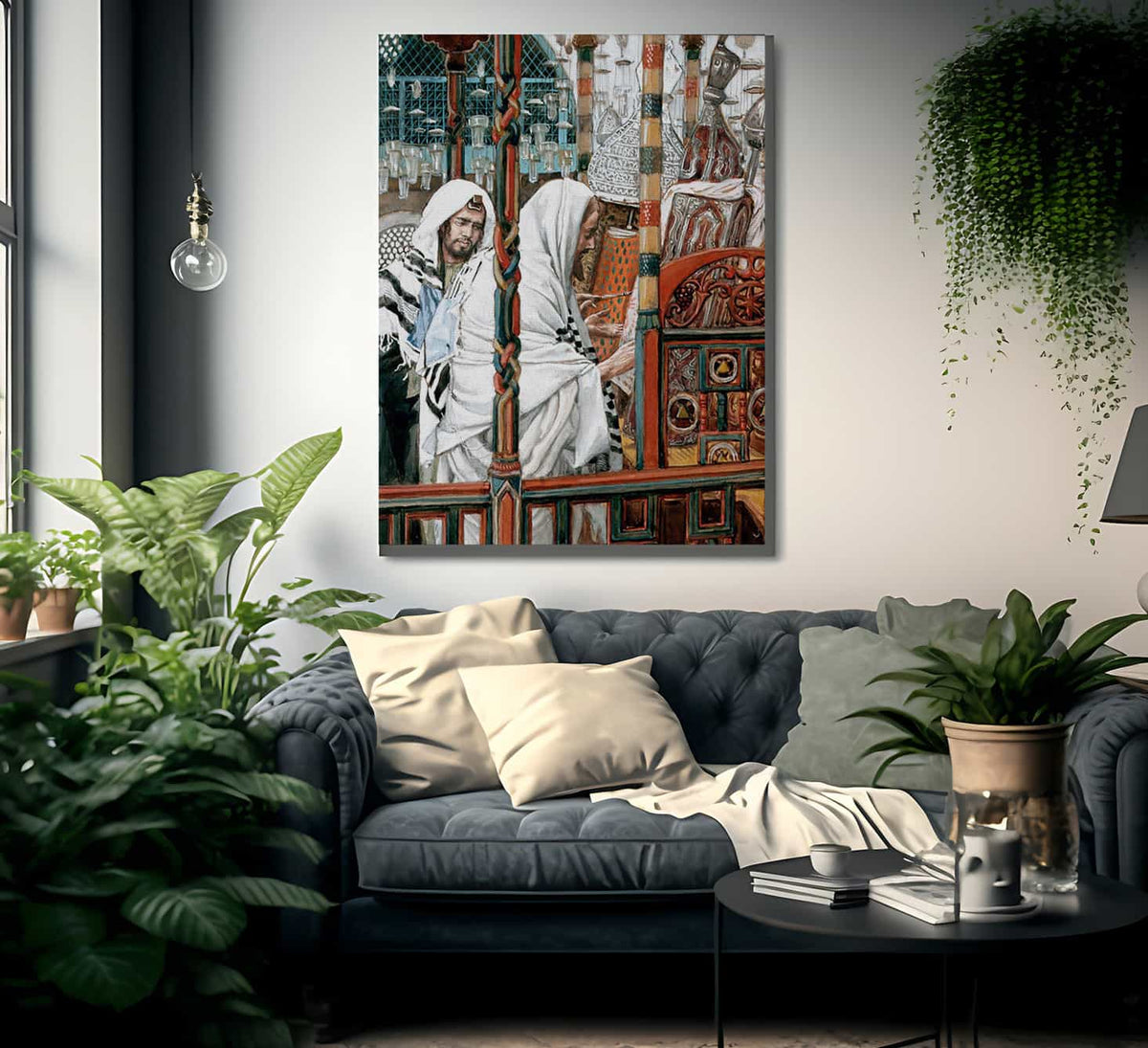 Jesus Teaching In The Synagogue By Ja Print Canvas Art Framed