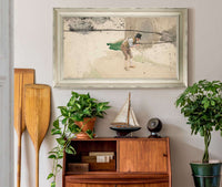 Man In Tophat And Shirtsleeves Sweeping A Walkway by Edwin Austin Abbey