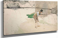 Man In Tophat And Shirtsleeves Sweeping A Walkway by Edwin Austin Abbey