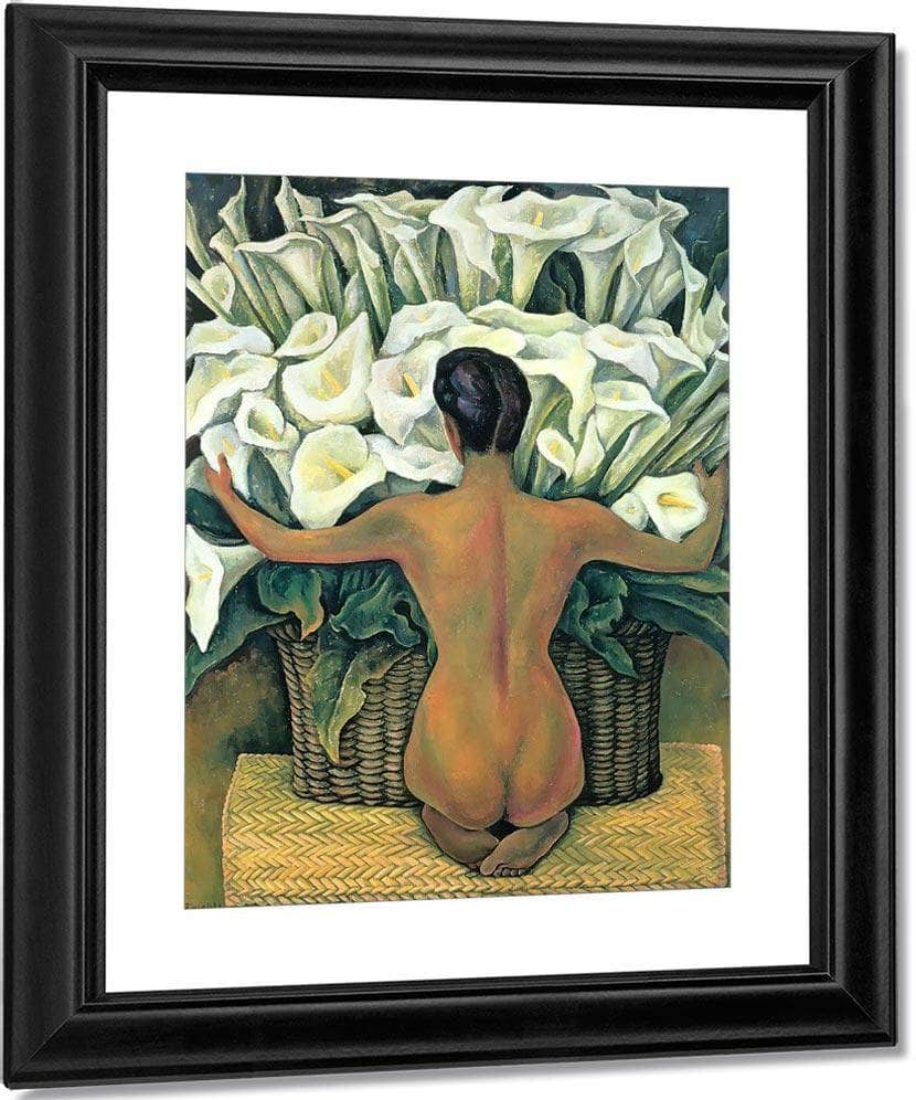 Nude With Calla Lilies By Diego Rivera